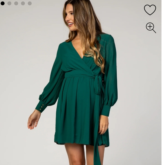 Pinkblush Green Chiffon Maternity Dress Size Small **See Description Details** - Picture 1 of 7